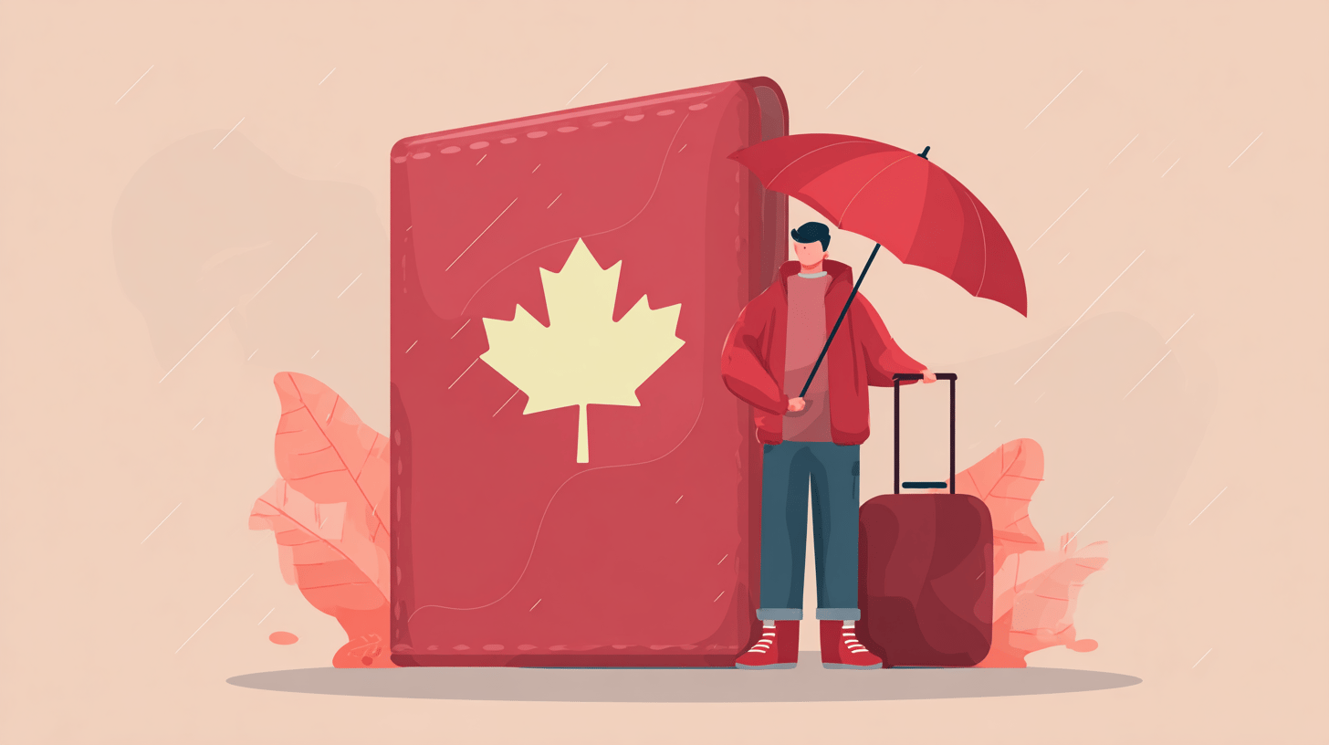 Happy travelers with insurance documents boarding flight with peace of mind