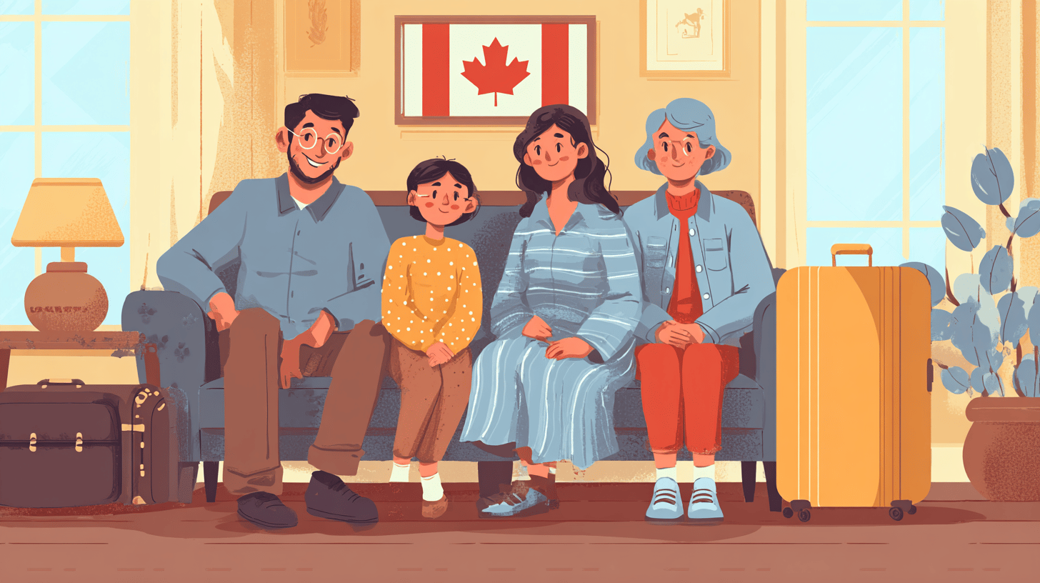 Canadian family preparing Super Visa invitation letter and financial documents
