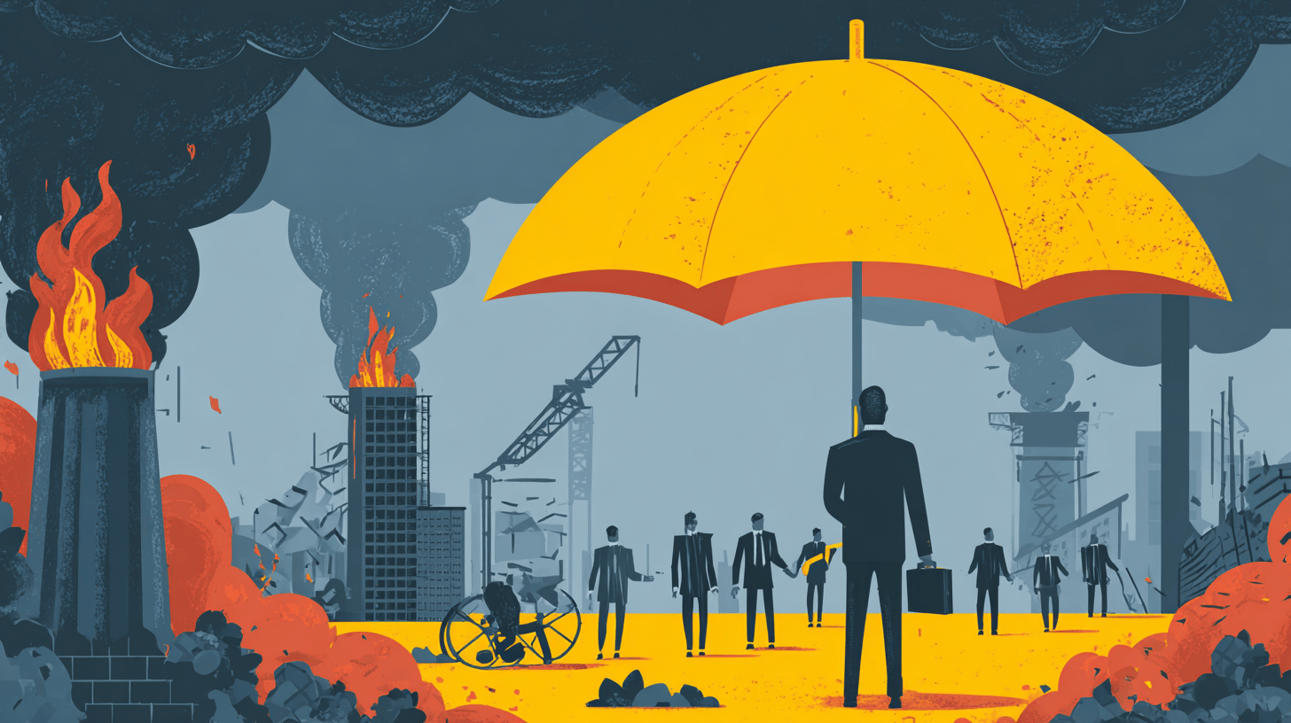 Employee benefits risk mitigation concept showing protective shield over benefit documents
