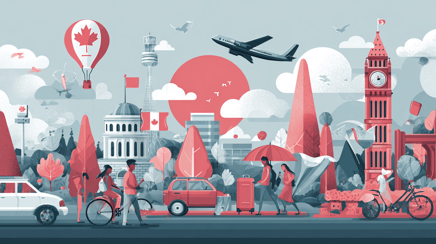 Senior Canadian couple reviewing travel insurance policy details with insurance agent