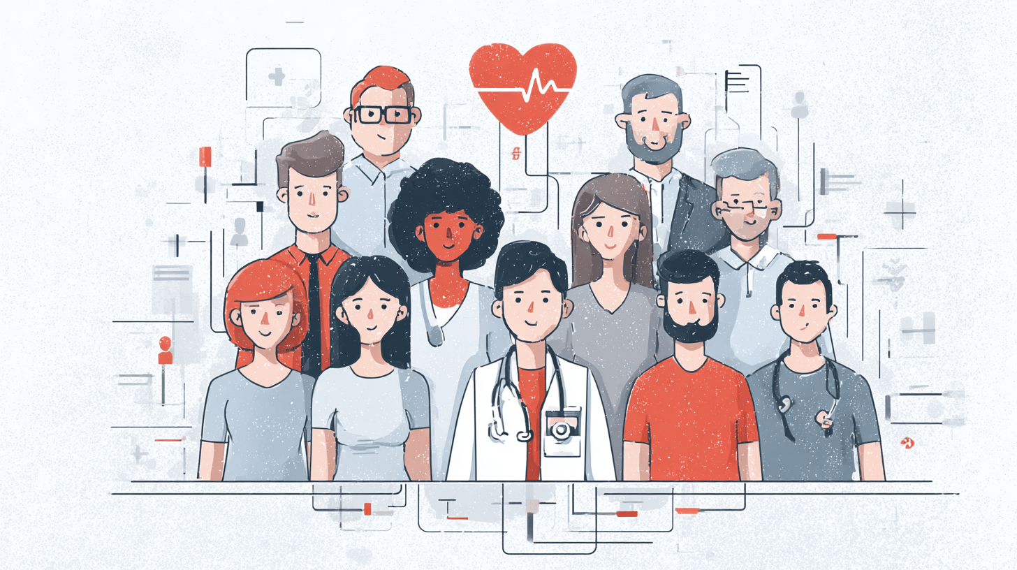 Healthcare professionals discussing benefits plan options with business owners