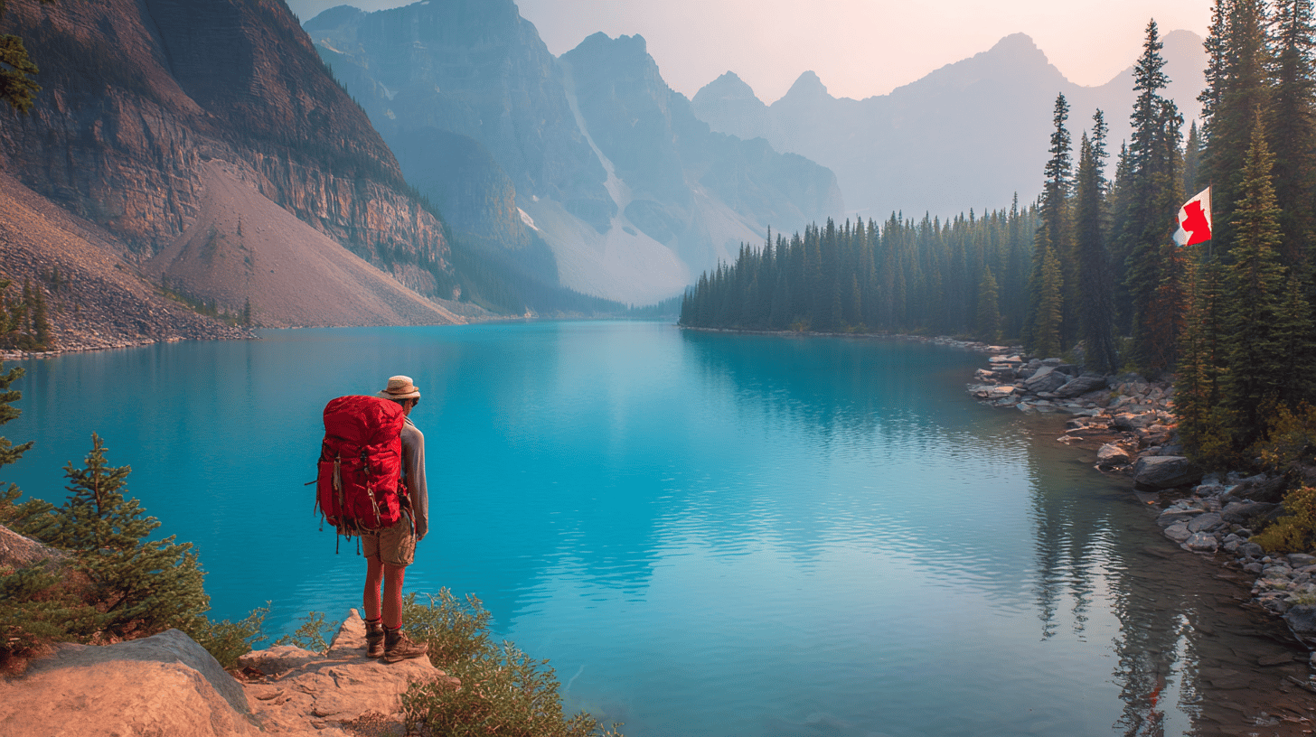 Young adult with travel health insurance documentation for IEC program in Canada