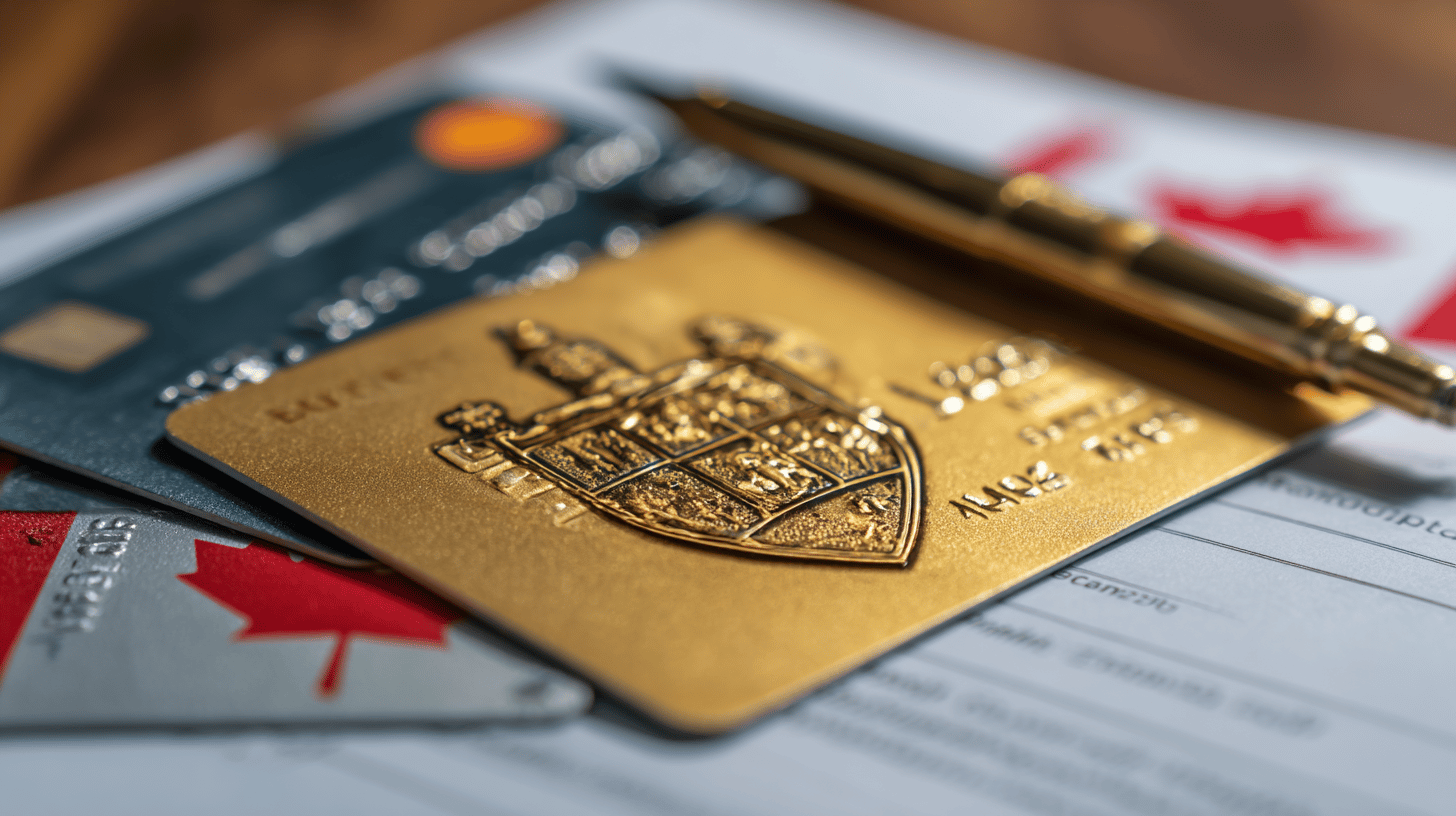 Credit card with travel insurance benefits and luggage at airport