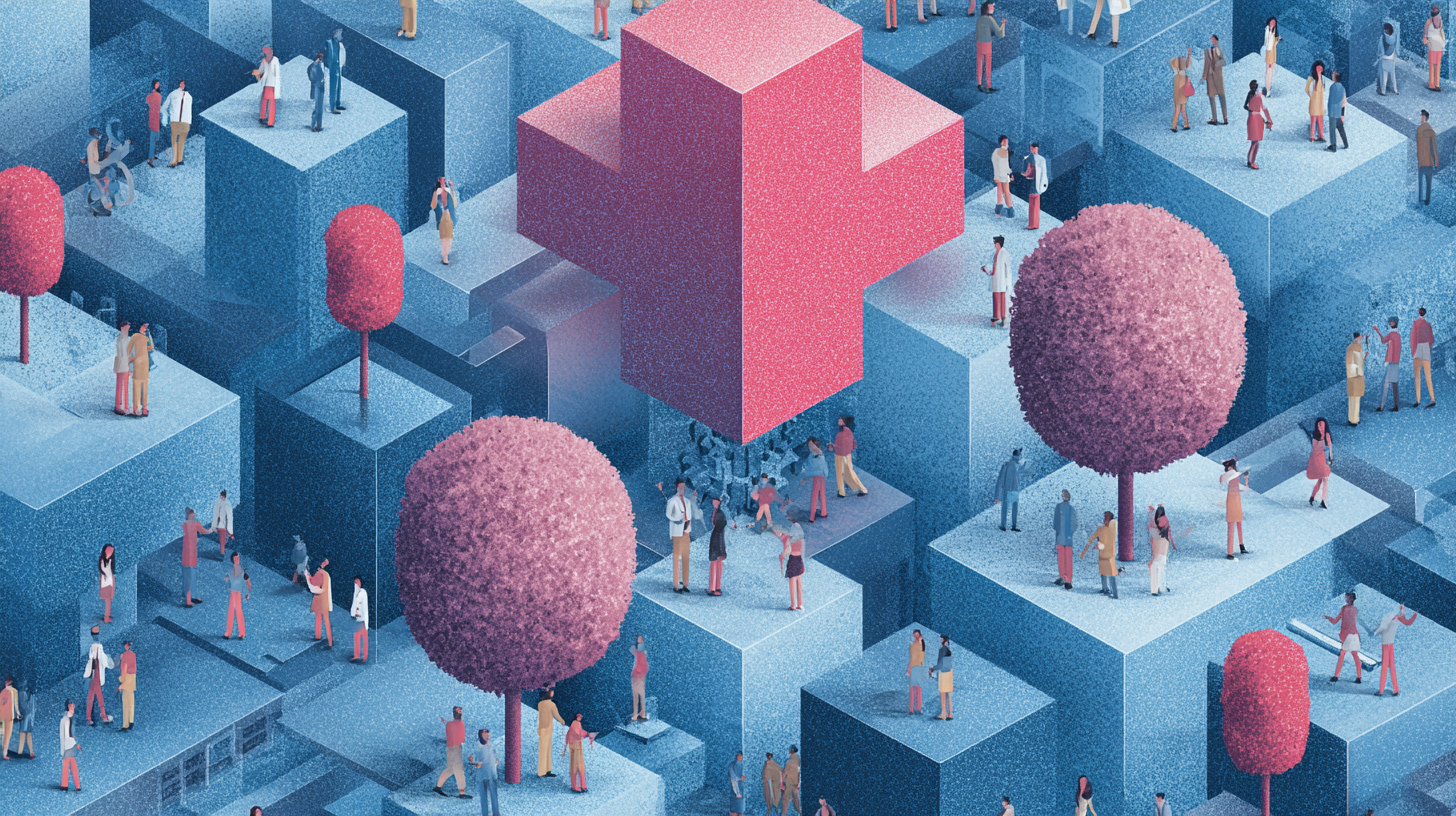 Medium-sized business employees discussing health benefits in a Canadian workplace