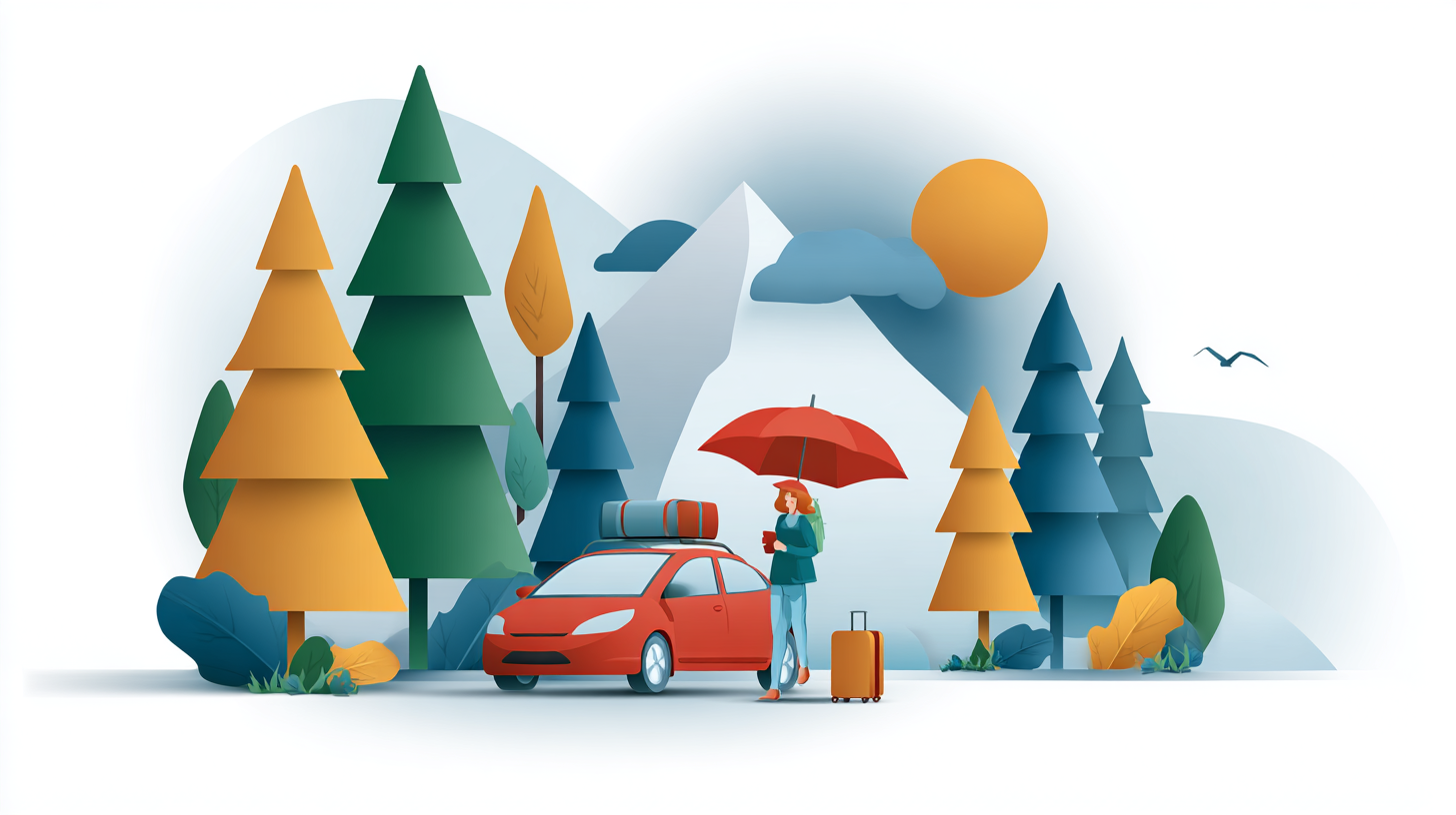 Family reviewing travel insurance documents before trip