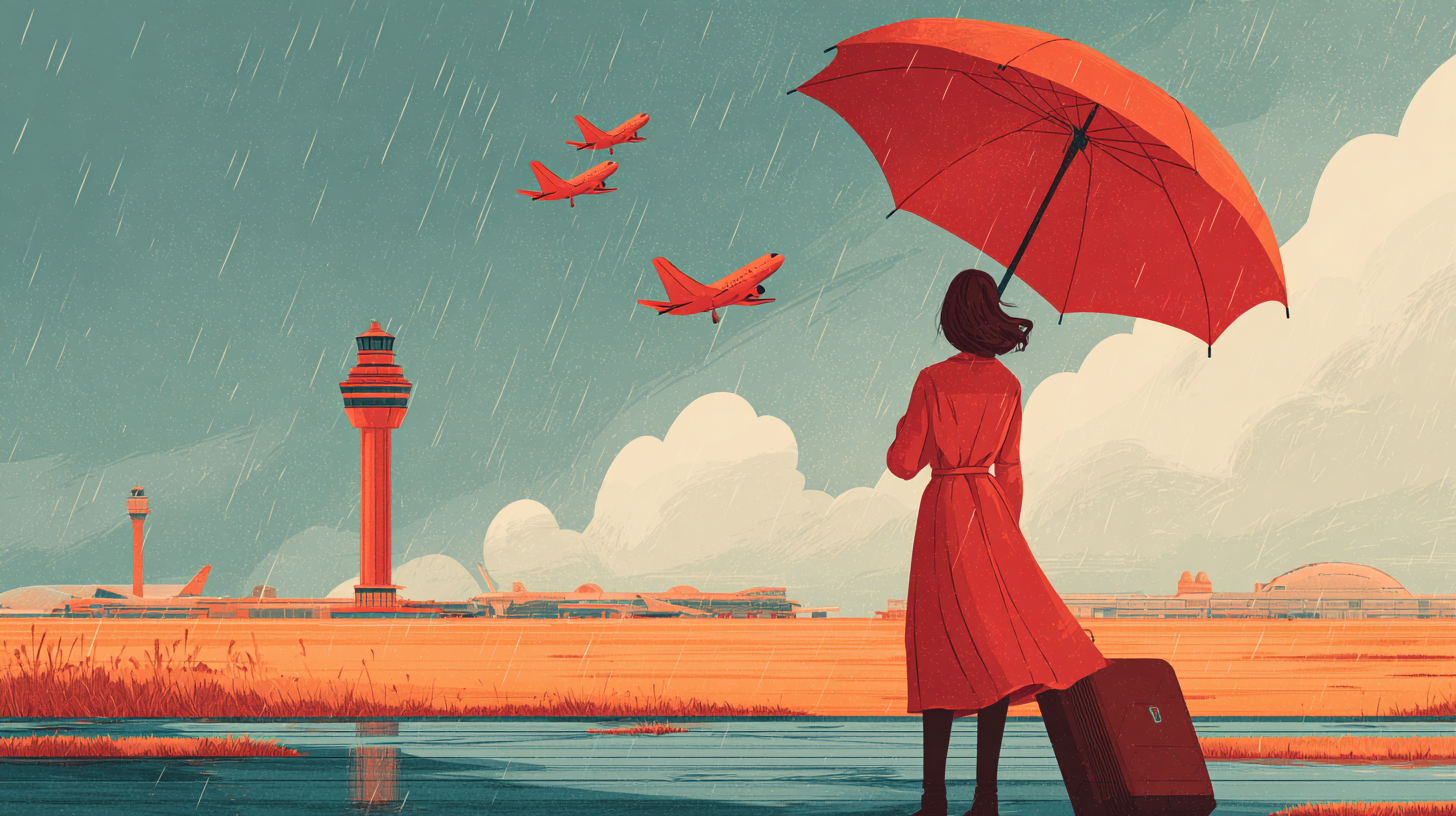 Organized travel insurance claim documents including receipts and forms