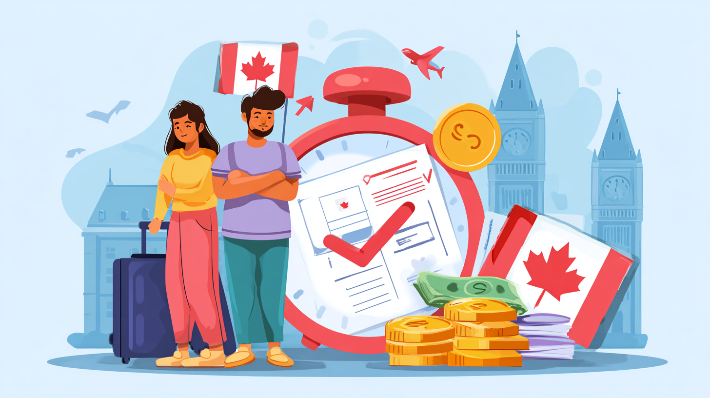 Person calculating Super Visa insurance refund with Canadian healthcare documents and calculator