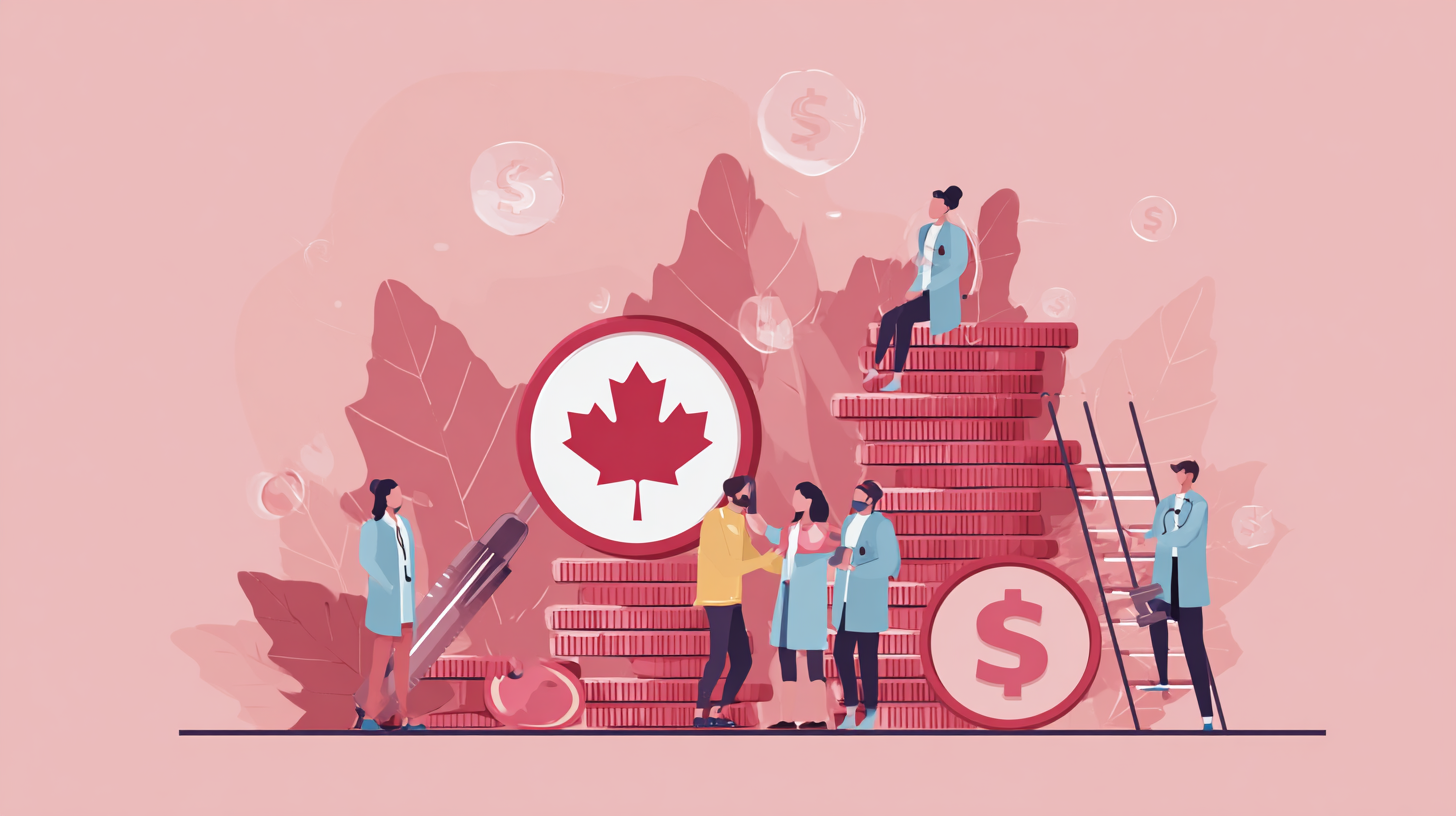 Foreign caregiver helping elderly Canadian at home with healthcare needs