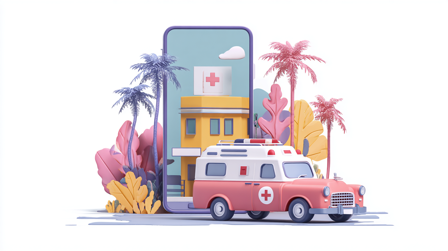 Doctor visiting traveler in hotel room providing medical care