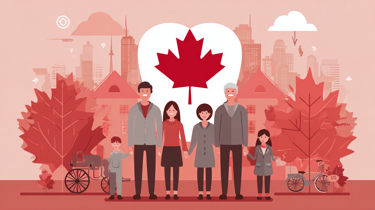 Multi-generational Canadian workforce collaborating in modern office