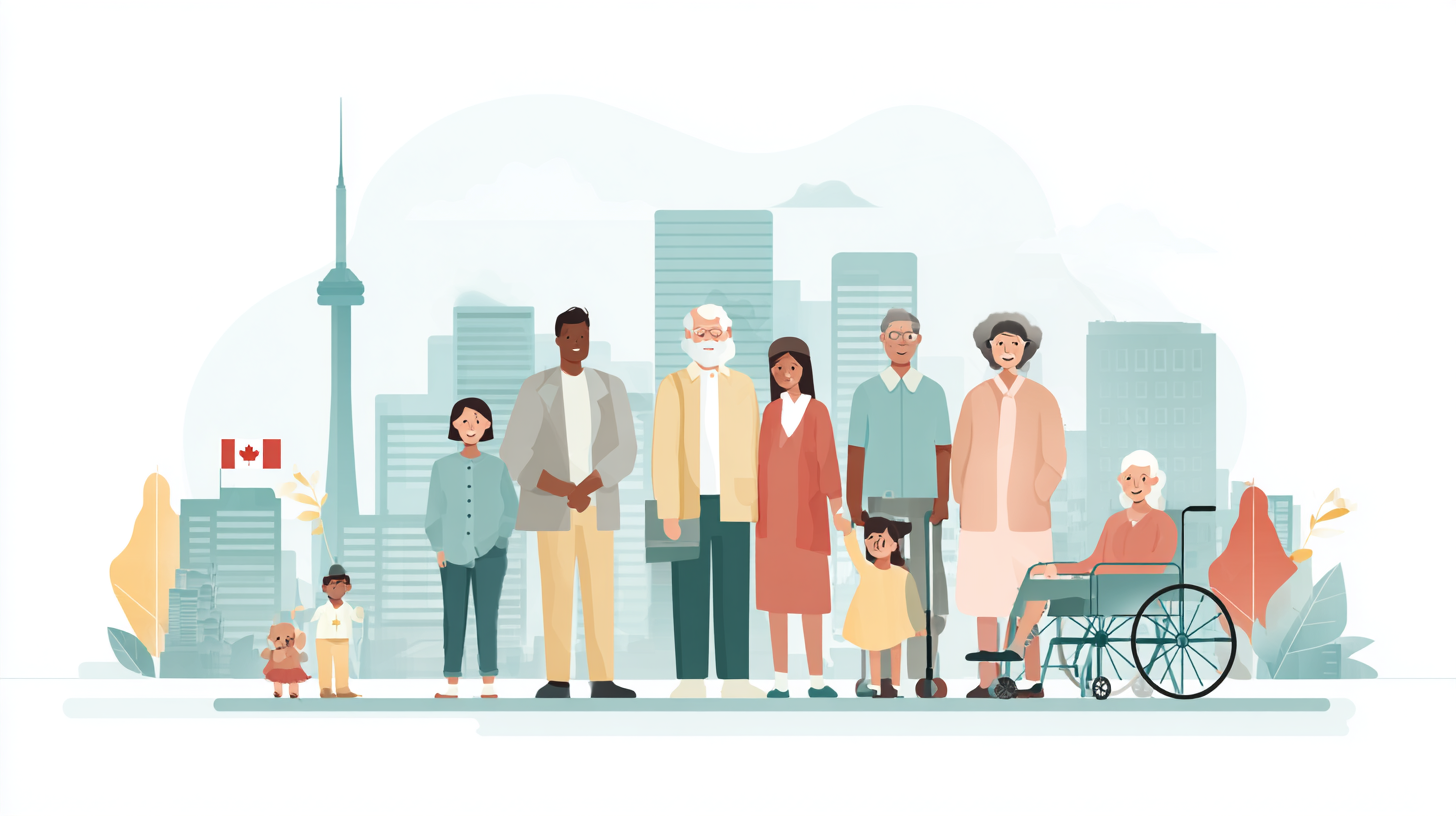 Human resources manager explaining flexible benefits options to diverse Canadian employees