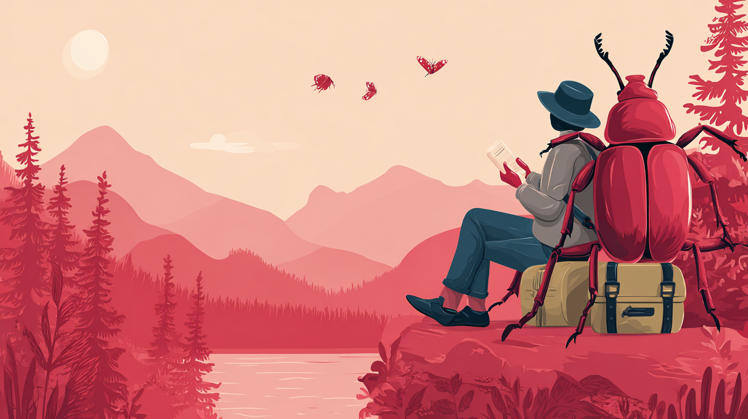 Canadian traveler practicing healthy habits abroad including hand washing, drinking bottled water, and eating fresh local food