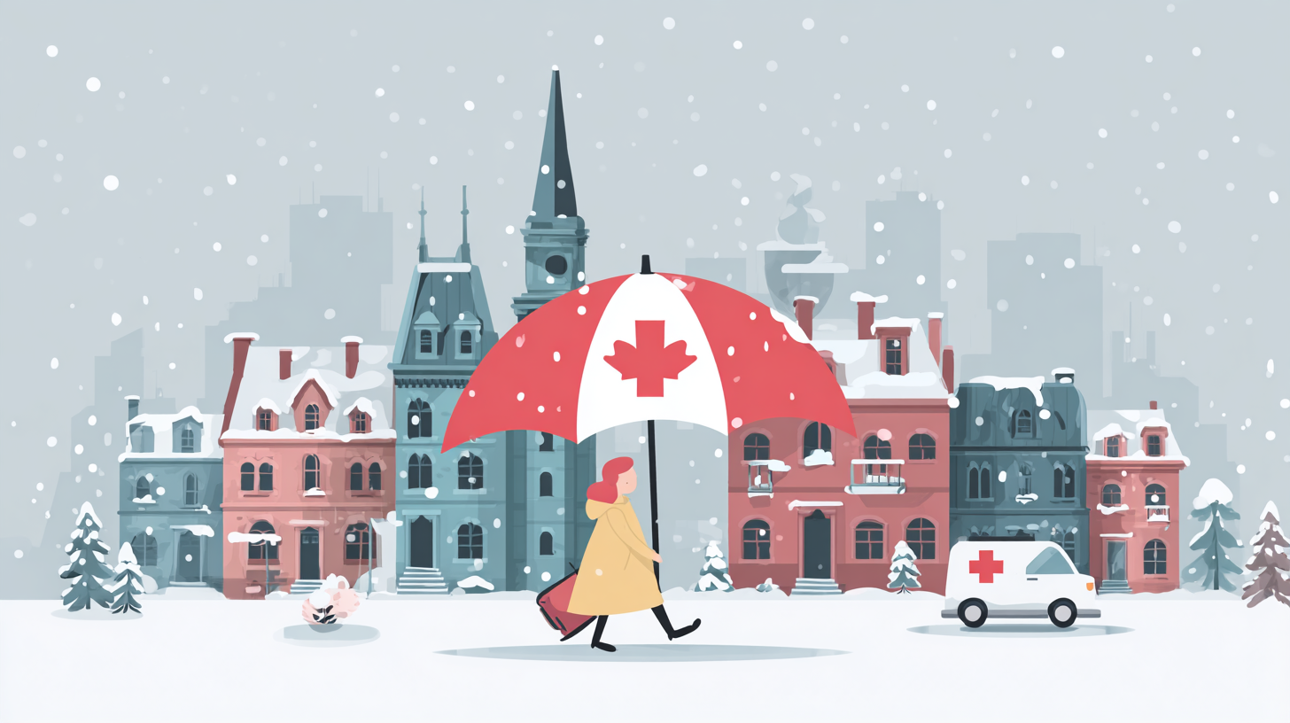 Canadian healthcare system overview showing hospital and medical services