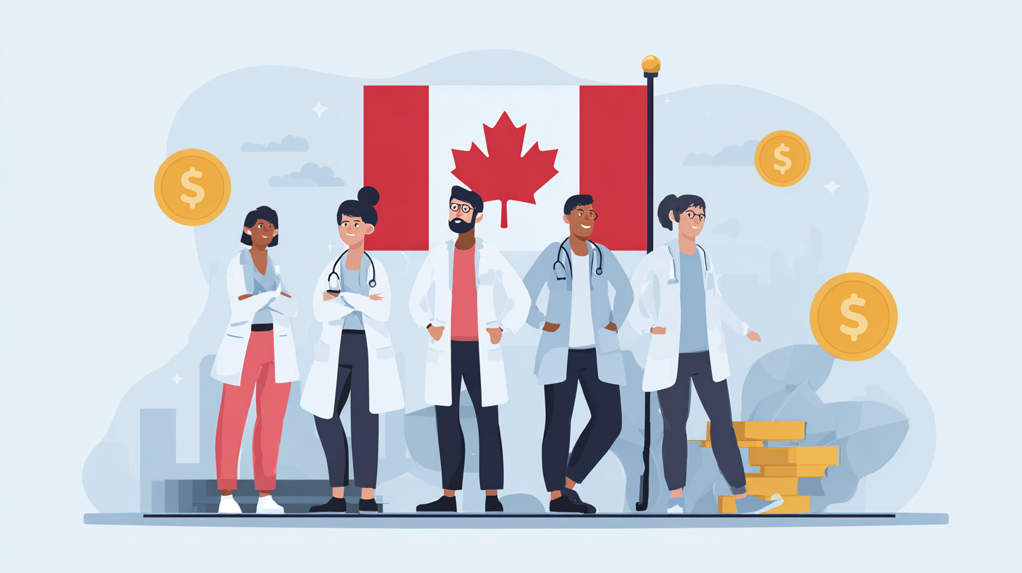 Medium-sized business employees benefiting from comprehensive health benefits plan in Canada