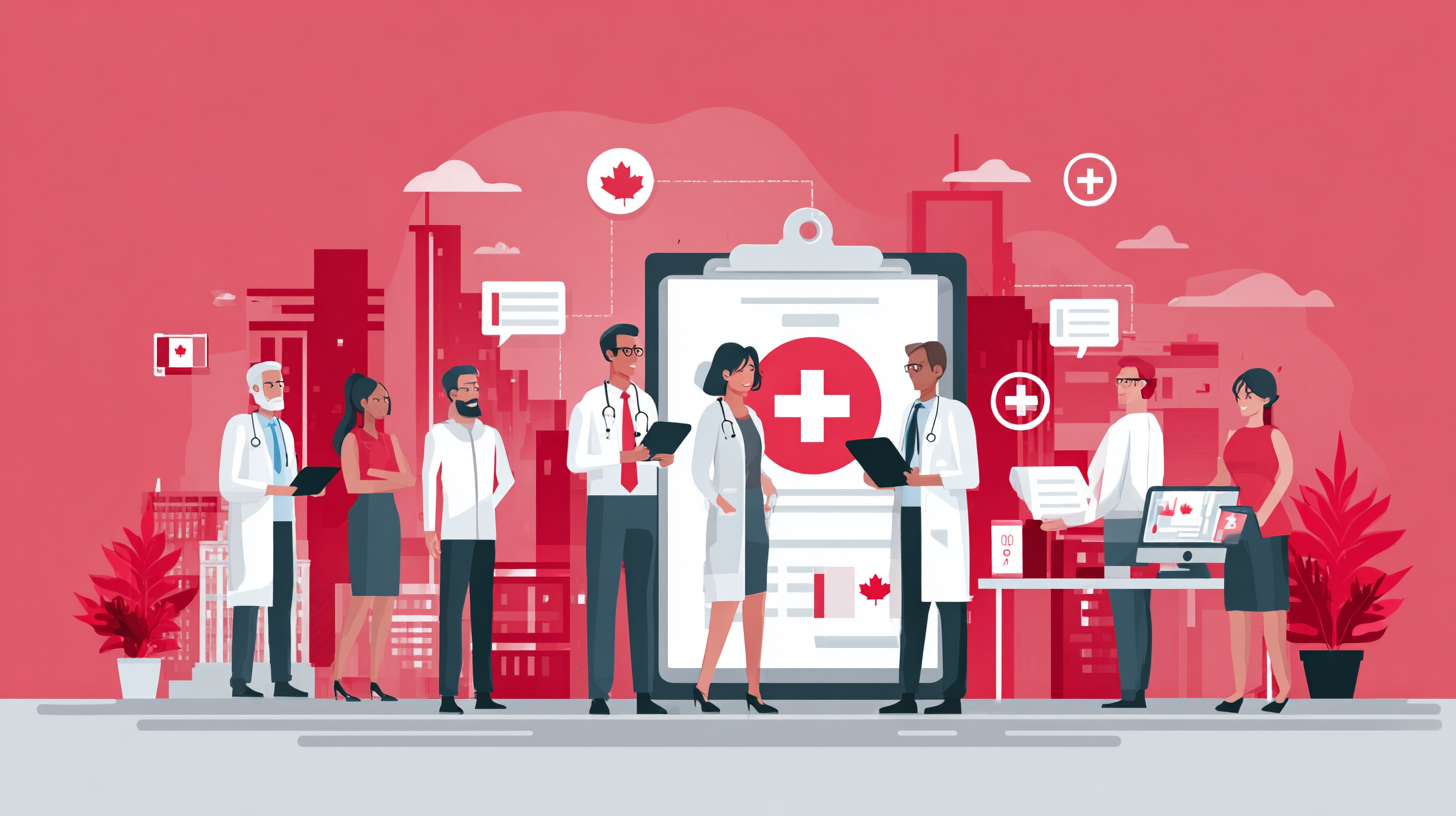 Canadian employees benefiting from health coverage with medical, dental and vision benefits