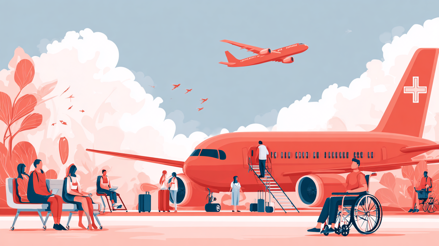 Business travelers checking travel insurance documents before international trip