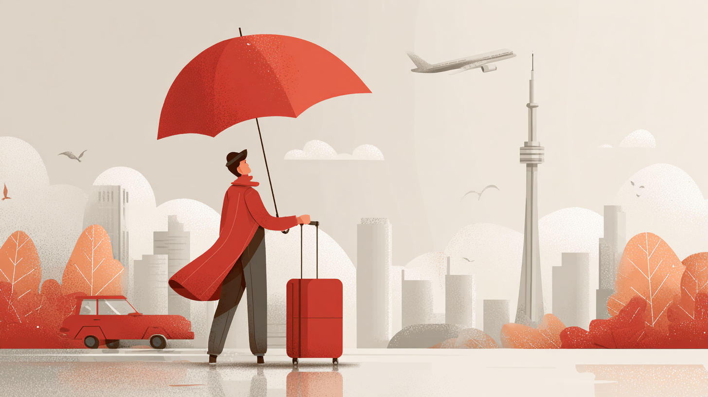 Visitors enjoying Canadian landscape with travel insurance protection