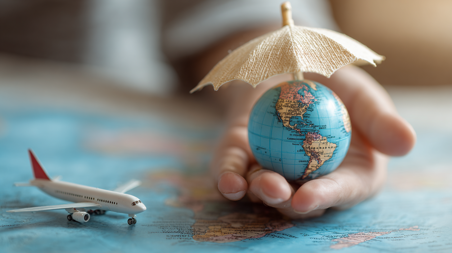 Canadian couple extending travel insurance on laptop while traveling abroad