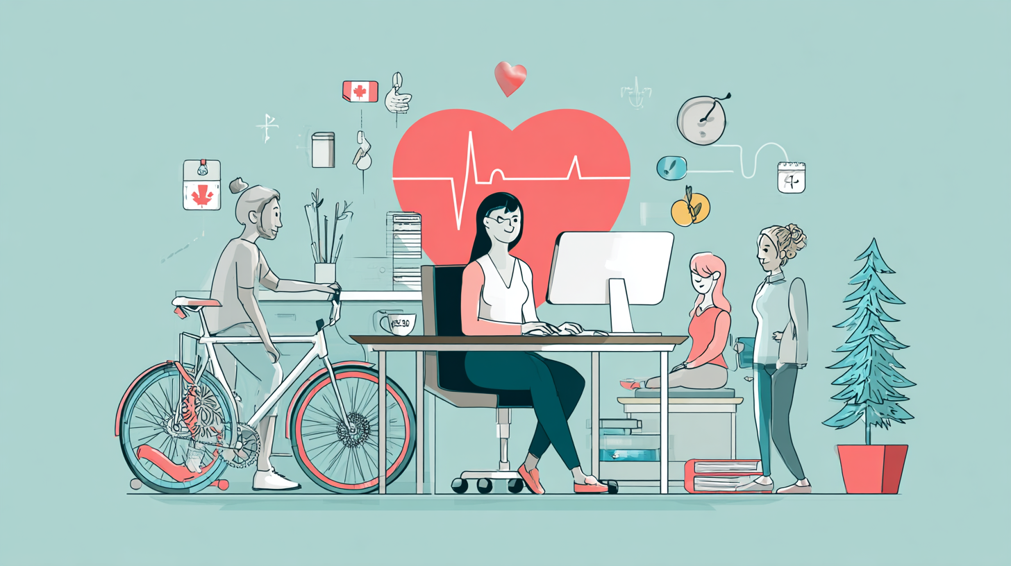 Remote Canadian workers using virtual healthcare services from home
