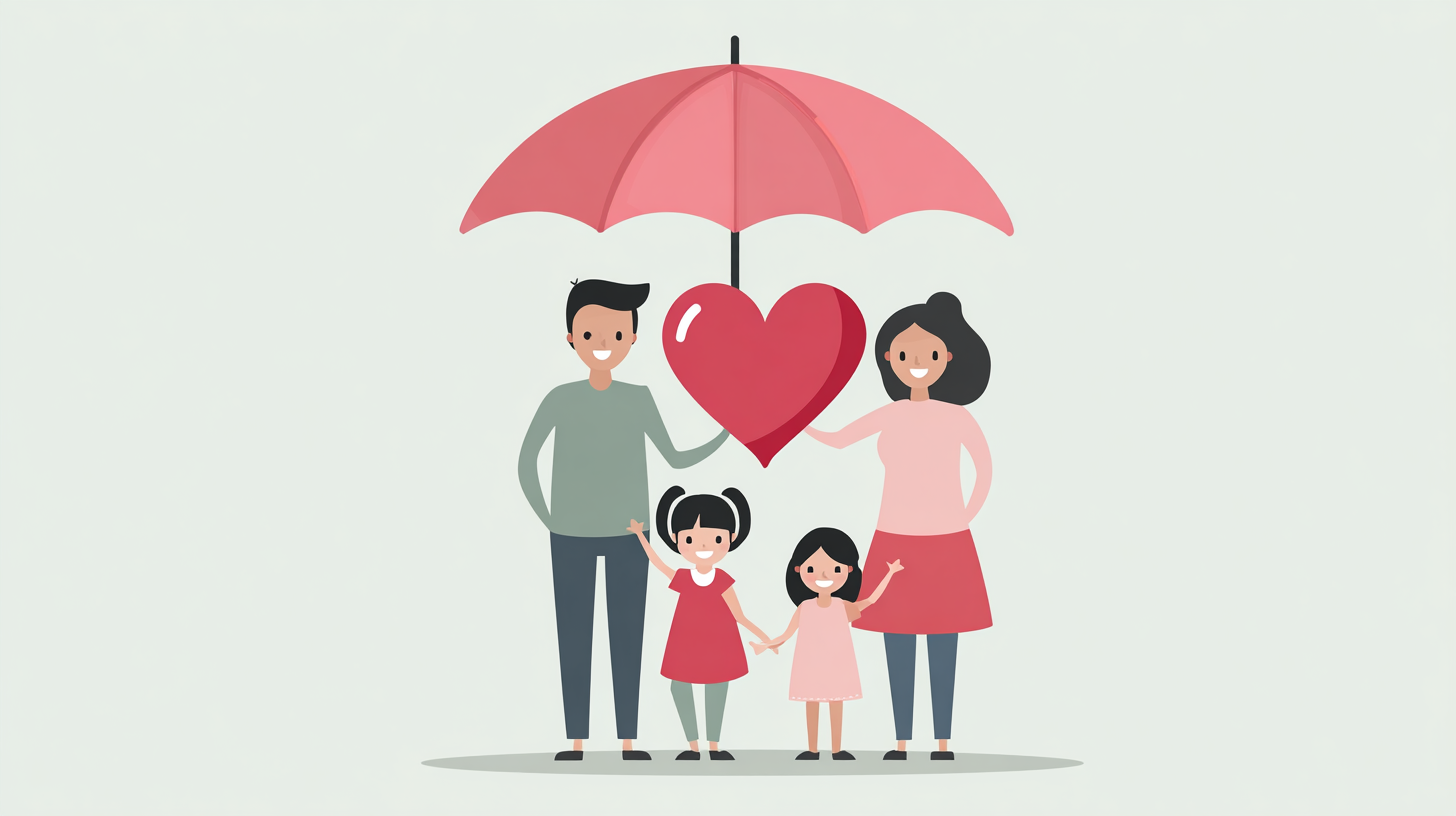 Canadian family protected by term life insurance policy