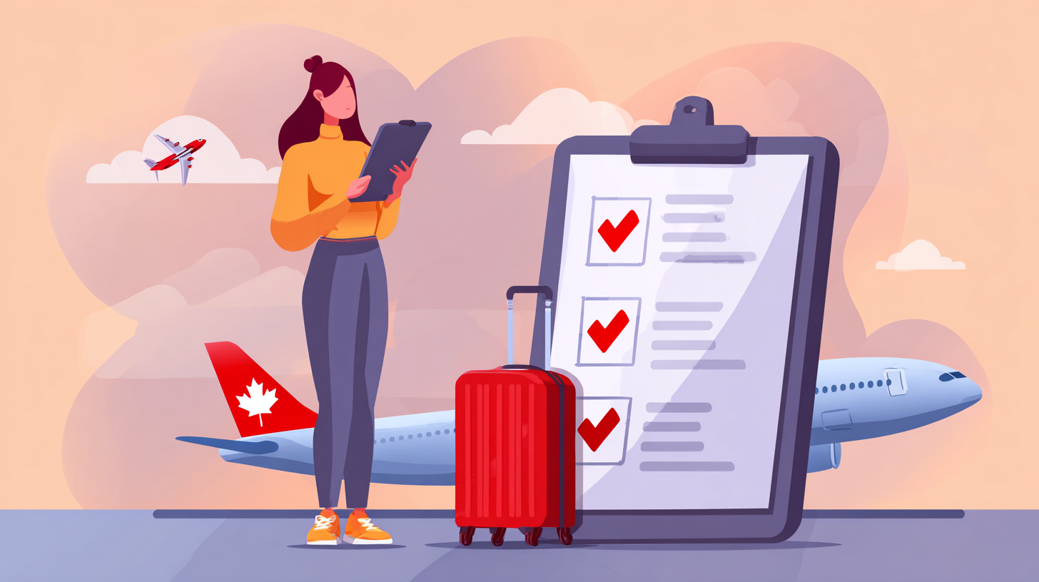 Traveler reviewing travel insurance documents and paperwork
