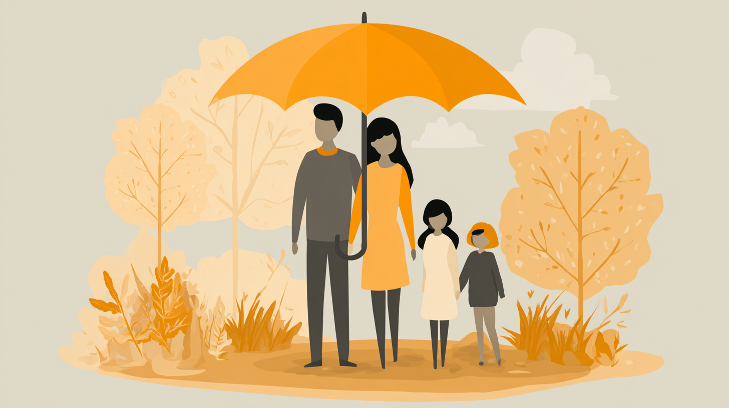 Canadian family protected by term life insurance policy