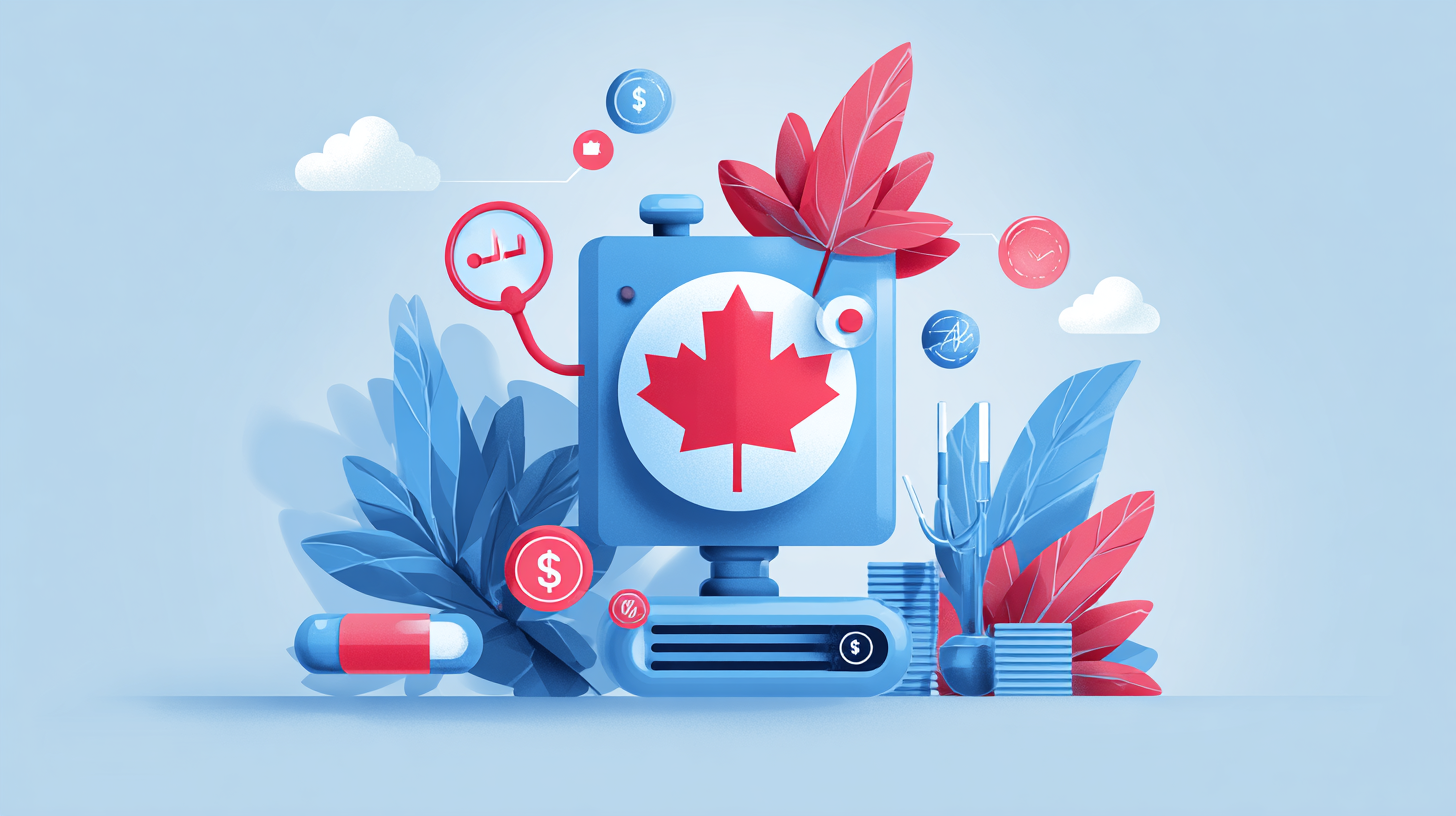 Mobile phone showing HSA claims app interface for Canadian small business employees