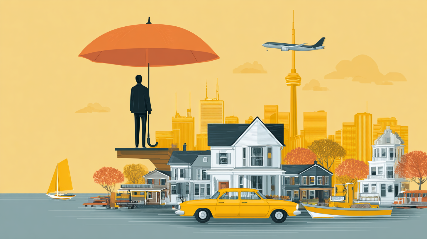 Canadian flag with medical symbols representing visitor health insurance requirements