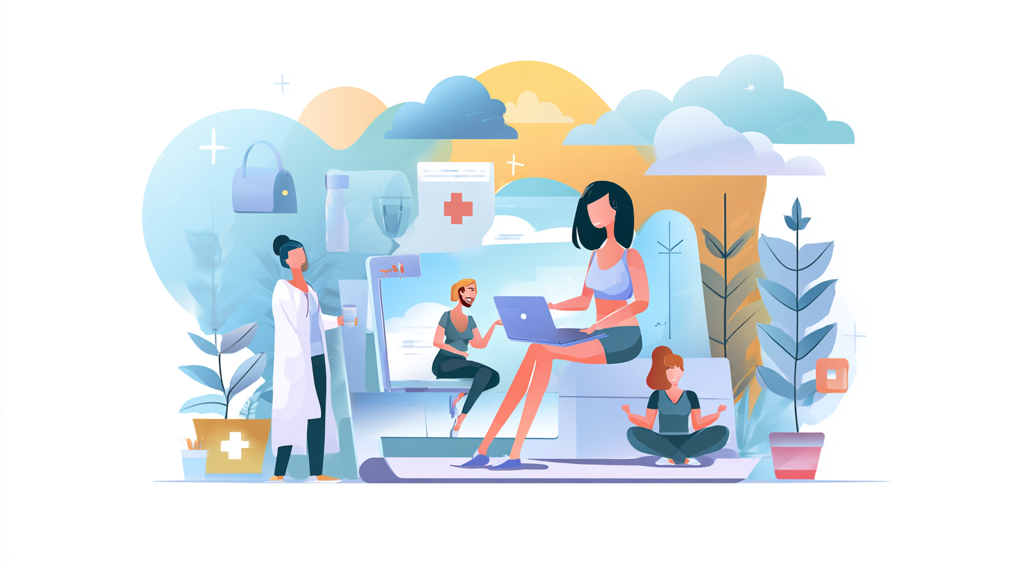 Remote employee using wellness benefits for home office ergonomic setup and fitness equipment