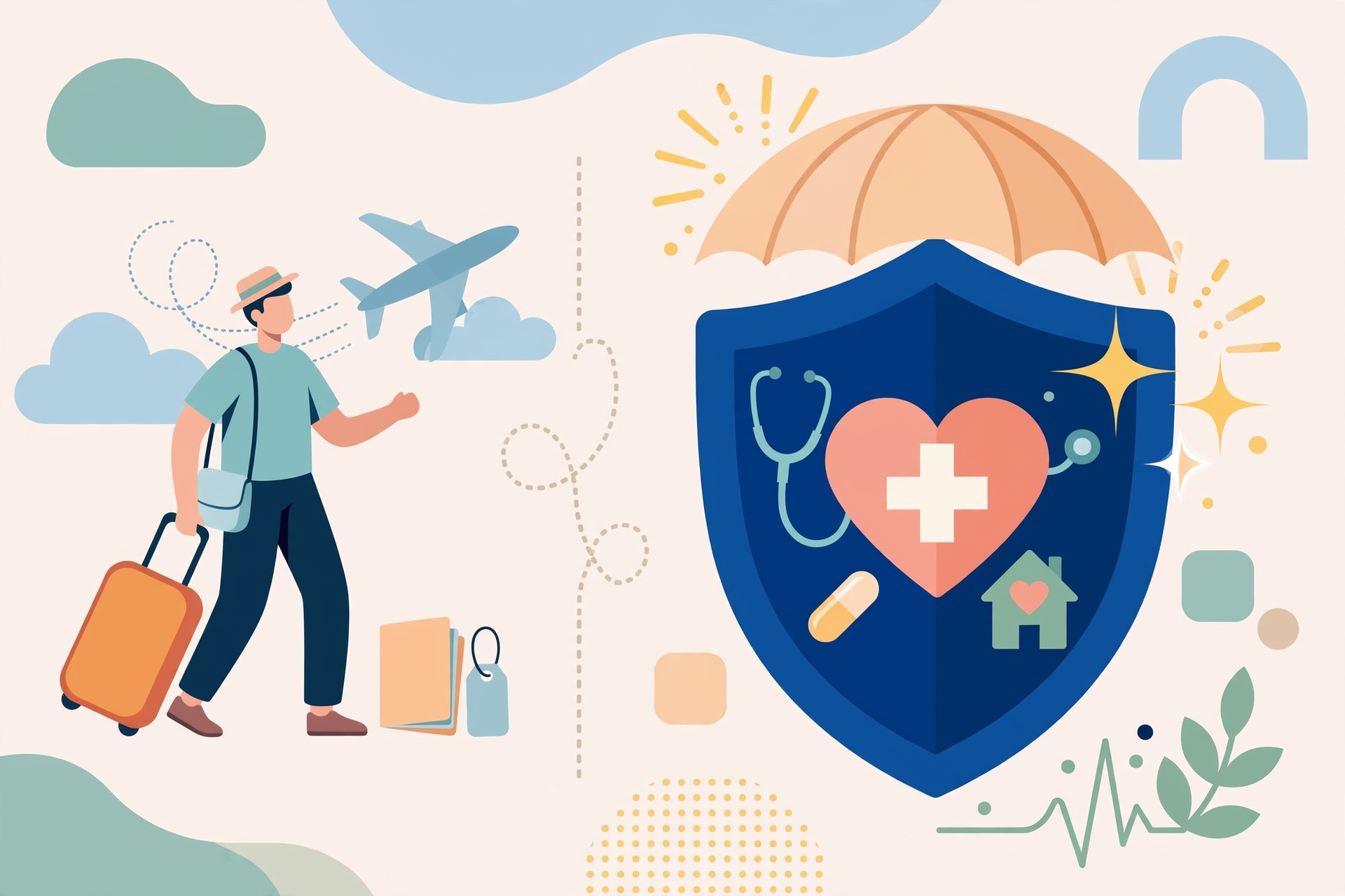 Traveller planning a visit to Canada with travel medical insurance documents