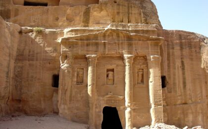 Façade of the Roman Soldier Tomb in Petra. — Jordan