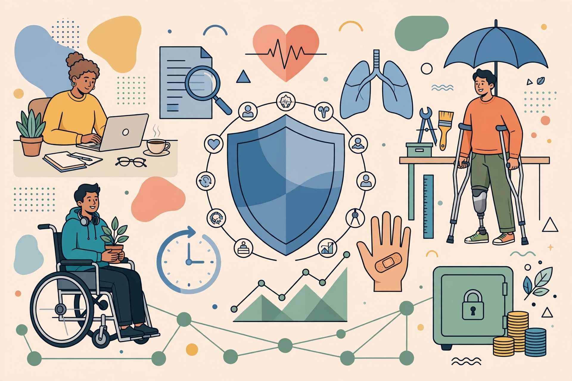 Self-employed professional reviewing business finances and disability insurance options