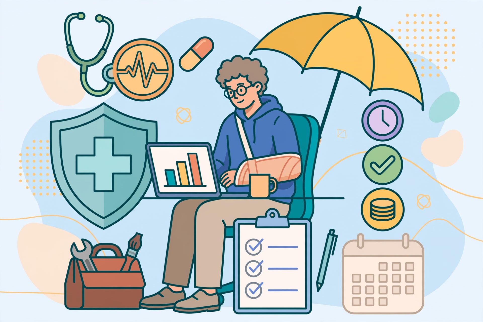 Independent business owner comparing income protection plans and benefit durations