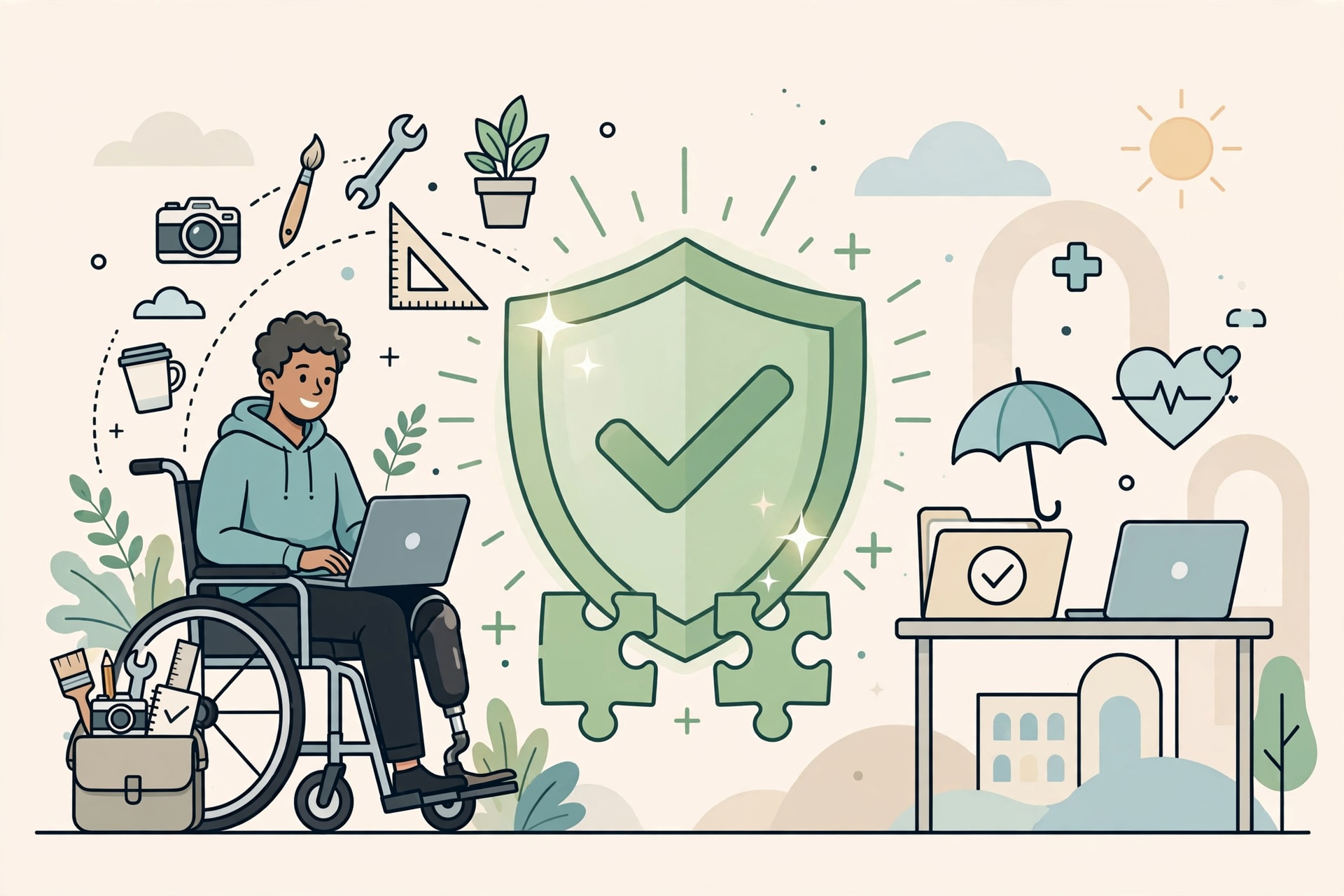 Self employed Canadian contractor reviewing disability insurance coverage options